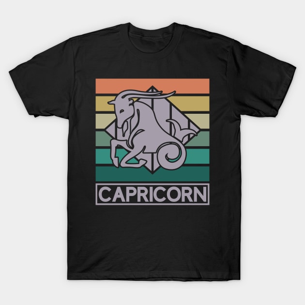 Capricorn Vintage Zodiac T-Shirt by GrafDot